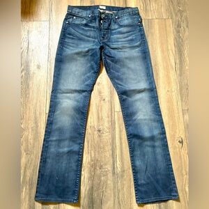 Hudson Button Fly Jeans Clifton Mens 34 Denim Clifton Flap Pocket Straight.